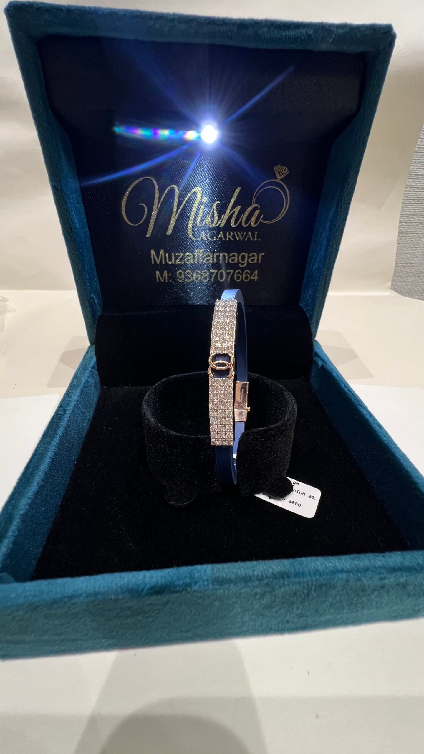 Shine Bright with a 14kt Natural Diamond Fabric Bracelet | Handmade Luxury for Every Occasion - Image 4