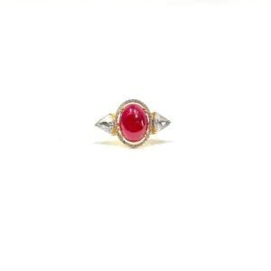 Stunning 18kt Rose Cut Polki Ring with Ruby – Handcrafted Elegance