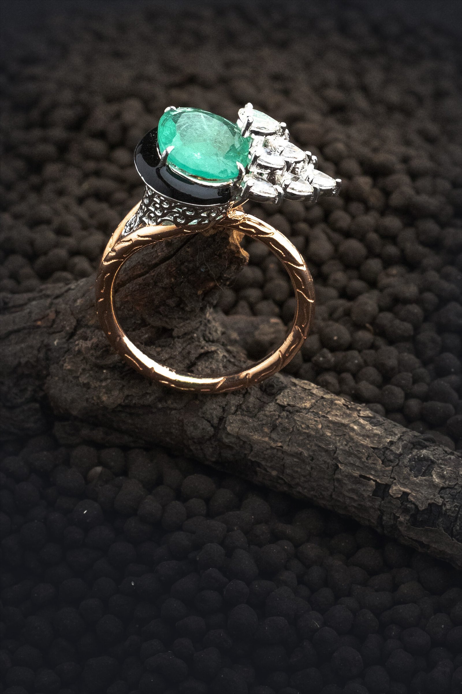 14 kt Diamond Ring for Women 14 Kt gold diamond ring with sparkling gemstones, elegant design, and a polished finish, perfect for special occasions or as an engagement ring.