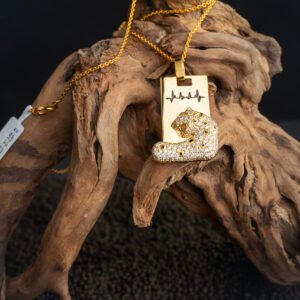 14kt Diamond Pendant with 18kt Gold chain