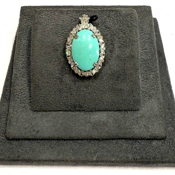 14Kt Diamond & Stone Pendant | 1.62ct Diamonds & 13.55ct Gemstone | Elegant Gold Pendant