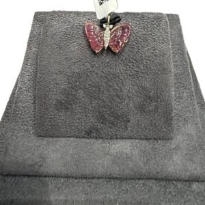 14Kt Butterfly Tourmaline Pendant | 8.05ct Stone | .13ct Diamond Accent