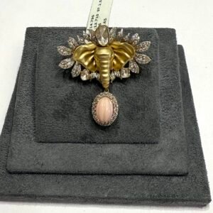 14Kt Ji Diamond Brooch | 2.25ct Diamonds, 0.65ct Polki & 2.50ct Stones | Statement Gold Pin